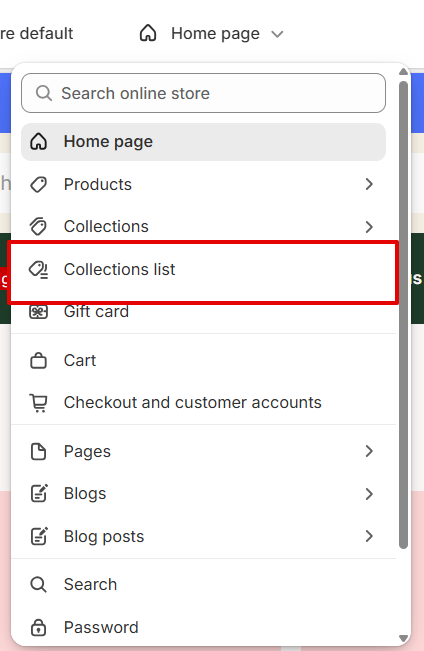 collections list page